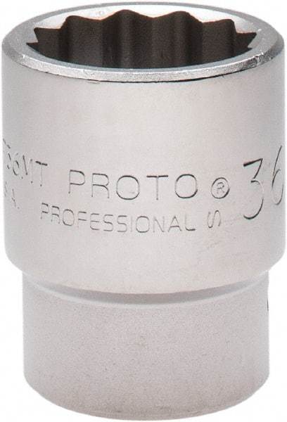 Proto - 1" Drive, 1-1/8" Socket, Spline Socket - 12 Points, 2-35/64" OAL - Makers Industrial Supply