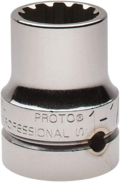 Proto - 1" Drive, 1-1/8" Socket, Spline Socket - 12 Points, 2-1/2" OAL - Makers Industrial Supply