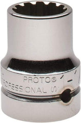 Proto - 1" Drive, 1-1/8" Socket, Spline Socket - 12 Points, 2-1/2" OAL - Makers Industrial Supply