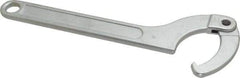 Facom - 3-5/32" to 4-23/32" Capacity, Satin Chrome Finish, Adjustable Hook Spanner Wrench - 13-37/64" OAL, 7/32" Hook Pin Height - Makers Industrial Supply