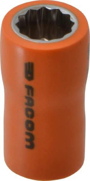 Facom - 3/8" Drive, Standard Hand Socket - 12 Points, 1-13/16" OAL, Alloy Steel - Makers Industrial Supply