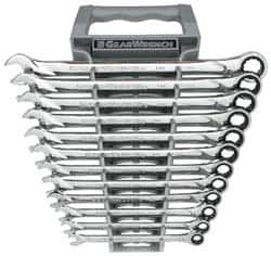 GearWrench - 12 Piece, 8mm to 19mm, 12 Point Combination Wrench Set - Metric Measurement Standard, Chrome Finish, Comes in Tray - Makers Industrial Supply