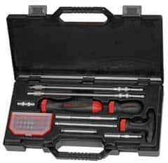 GearWrench - 40 Piece, Screwdriver Bit Set - #0, 1, 2 & 3 Phillips, 3 to 8mm & 1/8 to 5/16" Hex, T8 to T40 Torx, 4, 5.5, 6.5mm, 5/32, 7/32, 1/4" Slotted - Makers Industrial Supply