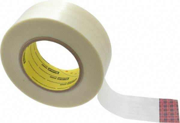 3M - 2" x 60 Yd Clear Rubber Adhesive Packaging Tape - Polypropylene Film Backing, 6.6 mil Thick, 380 Lb Tensile Strength, Series 898NR - Makers Industrial Supply