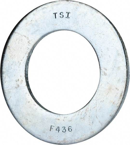 Value Collection - 2" Screw, Grade 8 Alloy Steel SAE Flat Washer - 2-1/8" ID x 3-3/4" OD, 0.196" Thick, Zinc-Plated Finish - Makers Industrial Supply