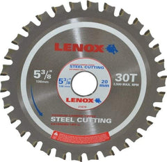 Lenox - 5-3/8" Diam, 20mm Arbor Hole Diam, 30 Tooth Wet & Dry Cut Saw Blade - Titanium Carbide-Tipped, General Purpose Action, Standard Round Arbor - Makers Industrial Supply