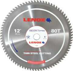 Lenox - 12" Diam, 1" Arbor Hole Diam, 80 Tooth Wet & Dry Cut Saw Blade - Titanium Carbide-Tipped, General Purpose Action, Standard Round Arbor - Makers Industrial Supply