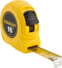 Stanley - 16' x 3/4" Yellow Blade Tape Measure - 1/32 & 1/16" Graduation, Inch Graduation Style, Yellow Case - Makers Industrial Supply