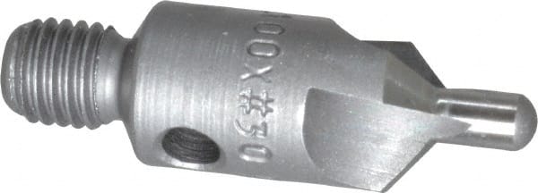 Made in USA - 1-1/8" OAL, 3/8" Head Diam, 3 Flute, 100° Incl Angle, Integral Pilot, Adjustable Stop Countersink - Makers Industrial Supply