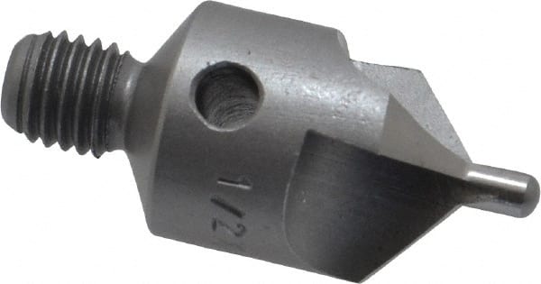 Made in USA - 1-1/8" OAL, 1/2" Head Diam, 3 Flute, 100° Incl Angle, Integral Pilot, Adjustable Stop Countersink - Makers Industrial Supply