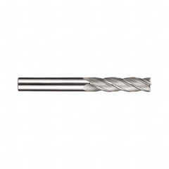 SGS - 5/8", 2-1/4" LOC, 5/8" Shank Diam, 5" OAL, 4 Flute, Solid Carbide Square End Mill - Single End, TiN Finish, Spiral Flute, 30° Helix, Centercutting, Right Hand Cut, Right Hand Flute, Series 1L - Makers Industrial Supply