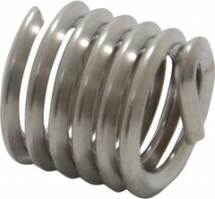 Recoil - 1/4-20 UNC, 3/8" OAL, Free Running Helical Insert - 5-3/4 Free Coils, Tanged, Stainless Steel, Bright Finish, 1-1/2D Insert Length - Exact Industrial Supply