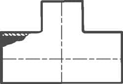 VNE - 2-1/2 x 2-1/2 x 1" Weld Style Sanitary Stainless Steel Pipe Tee - Exact Industrial Supply