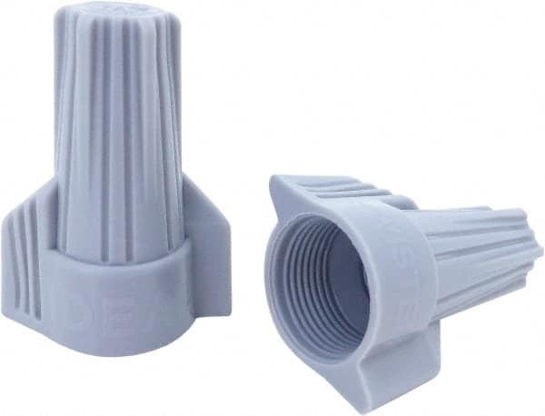 Ideal - 2, 14 to 2, 8 + 2, 12 AWG, 600 Volt, Flame Retardant, Wing Twist on Wire Connector - Gray, 221°F - Makers Industrial Supply