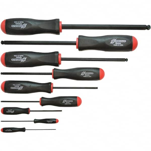 Bondhus - Hex Driver Sets Tool Type: Ball End Size Range (mm): 1.5 - 10 - Makers Industrial Supply