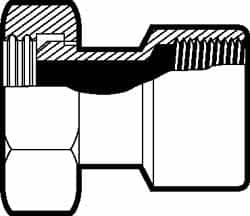 1″ Bevel Seat Style Sanitary Stainless Steel Pipe Adapter Nut x FNPT Connections, Grade 316/316L