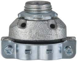 Cooper Crouse-Hinds - 3/8" Trade, Malleable Iron Threaded Angled FMC Conduit Connector - Noninsulated - Makers Industrial Supply