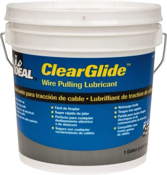 Ideal - 1 Gallon Pail, Clear Wire Pulling Lubricant Gel - 30 to 180°F, RoHS Compliant, UL Listed - Makers Industrial Supply