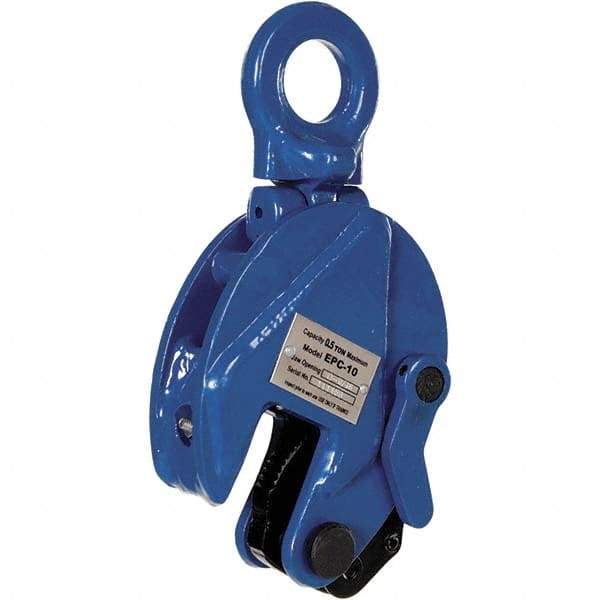 Vestil - 1,000 Lbs. Load Capacity Plate Clamp - 0.6 Inch Max Thickness, 1.56 Inch Throat Depth and 1.1 Inch Bale Opening - Makers Industrial Supply