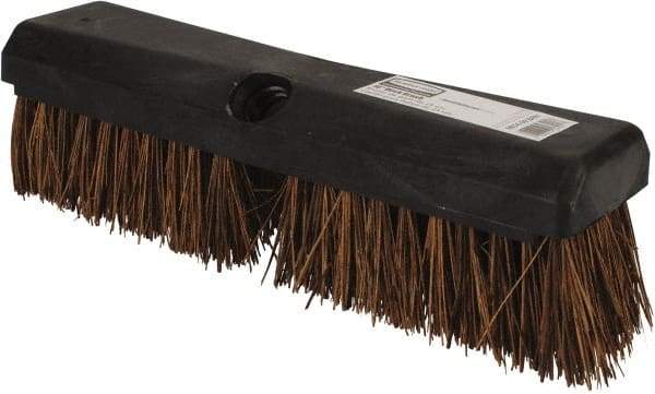 Rubbermaid - 2" Bristle Length, Palmyra Scrub Brush - 10" OAL, Tapered Handle, Brown, Plastic Block - Makers Industrial Supply