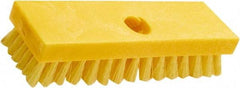 Rubbermaid - 1" Bristle Length, Polypropylene Scrub Brush - 8" OAL, Threaded Handle, Yellow, Plastic Block - Makers Industrial Supply