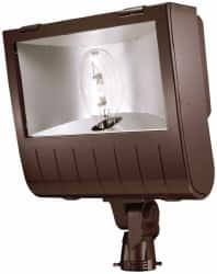 Cooper Lighting - 1 Head, 120/208/240/277 Volt, 400 Watt, Pulse Start Metal Halide Floodlight Fixture - Slipfitter Mounted, 20-1/2" Long x 9-1/2" Wide x 27-1/2" High, Aluminum Housing - Makers Industrial Supply