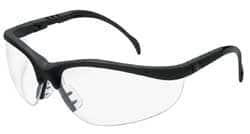 MCR Safety - Clear Lenses, Framed Safety Glasses - Scratch Resistant, Black Plastic Frame, Size Universal, Wrap Around - Makers Industrial Supply