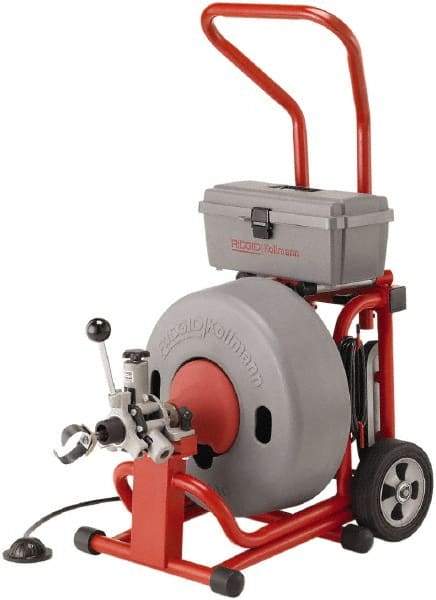 Ridgid - Electric Battery Drain Cleaning Machine - For 3" to 6" Pipe, 5/8" x 100' Cable, 285 Max RPM - Makers Industrial Supply