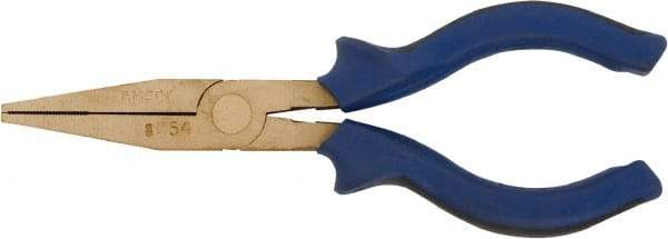 Ampco - 6-1/4" OAL, 0.55" Jaw Length, Nonsparking Pliers - Flat Nose Jaw - Makers Industrial Supply