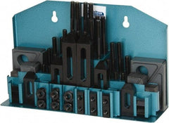 Gibraltar - 52 Piece Fixturing Step Block & Clamp Set with 1" Step Block, 1/2" T-Slot, 3/8-16 Stud Thread - 7/8" Nut Width, 3, 4, 5, 6, 7 & 8" Stud Lengths - Makers Industrial Supply