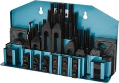 Gibraltar - 52 Piece Fixturing Step Block & Clamp Set with 25mm Step Block, 12mm T-Slot, M10x1.5 Stud Thread - 19mm Nut Width, 80, 110, 125, 150, 175 & 200mm Stud Lengths - Makers Industrial Supply