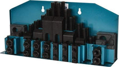 Gibraltar - 52 Piece Fixturing Step Block & Clamp Set with 25mm Step Block, 18mm T-Slot, M16x2.0 Stud Thread - 29mm Nut Width, 80, 110, 125, 150, 175 & 200mm Stud Lengths - Makers Industrial Supply