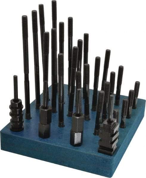 Gibraltar - 38 Piece, 3/8-16 Stud, 1/2" T Slot, T Nut & Stud Kit - 7/8" T-Slot Nut Width, 3, 4, 5, 6, 7, 8" Stud Lengths - Makers Industrial Supply