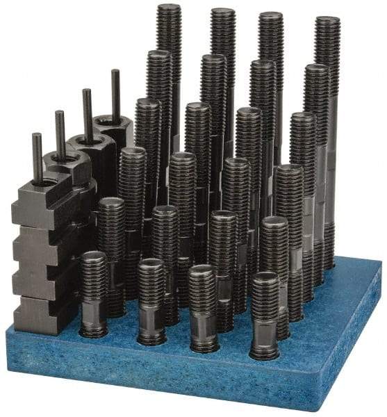 Gibraltar - 38 Piece, 3/4-10 Stud, 13/16" T Slot, T Nut & Stud Kit - 1-1/4" T-Slot Nut Width, 3, 4, 5, 6, 7, 8" Stud Lengths - Makers Industrial Supply