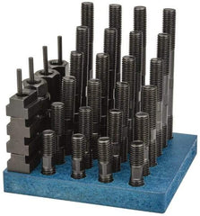 Gibraltar - 38 Piece, 3/4-10 Stud, 13/16" T Slot, T Nut & Stud Kit - 1-1/4" T-Slot Nut Width, 3, 4, 5, 6, 7, 8" Stud Lengths - Makers Industrial Supply