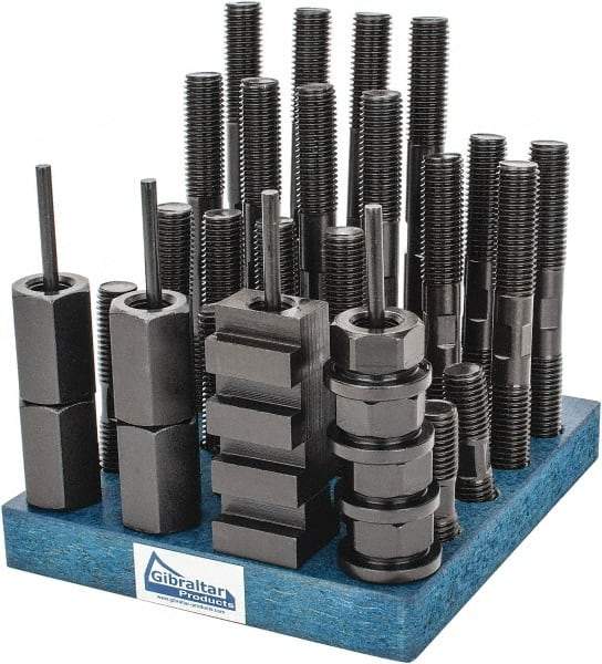 Gibraltar - 38 Piece, 3/4-10 Stud, 7/8" T Slot, T Nut & Stud Kit - 1-1/2" T-Slot Nut Width, 3, 4, 5, 6, 7, 8" Stud Lengths - Makers Industrial Supply