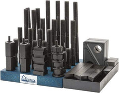 Gibraltar - 50 Piece Fixturing Step Block & Clamp Set with 1" Step Block, 11/16" T-Slot, 5/8-11 Stud Thread - 1-1/8" Nut Width, 3, 4, 5, 6, 7 & 8" Stud Lengths - Makers Industrial Supply