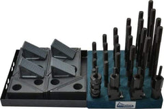 Gibraltar - 50 Piece Fixturing Step Block & Clamp Set with 1-1/2" Step Block, 11/16" T-Slot, 1/2-13 Stud Thread - 1-1/8" Nut Width, 3, 4, 5, 6, 7 & 8" Stud Lengths - Makers Industrial Supply