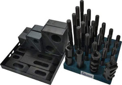 Gibraltar - 50 Piece Fixturing Step Block & Clamp Set with 1-1/2" Step Block, 11/16" T-Slot, 5/8-11 Stud Thread - 1-1/8" Nut Width, 3, 4, 5, 6, 7 & 8" Stud Lengths - Makers Industrial Supply