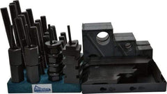 Gibraltar - 50 Piece Fixturing Step Block & Clamp Set with 1-1/2" Step Block, 1" T-Slot, 3/4-10 Stud Thread - 1-5/8" Nut Width, 3, 4, 5, 6, 7 & 8" Stud Lengths - Makers Industrial Supply