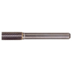 SB-6 Standard Cut Solid Carbide Bur-Cylindrical with End Cut - Exact Industrial Supply