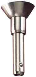 Jergens - 3/8" Diam, 4" Usable Length, Button Handle, Push Button Quick Release Pin - 5-13/32" Overall Length, Grade 17-4 Stainless Steel, Passivated Finish - Makers Industrial Supply