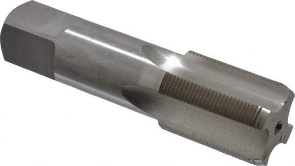 Interstate - 1-1/16 - 20 UNS 3B 4 Flute Bright Finish High Speed Steel Straight Flute Standard Hand Tap - Bottoming, Right Hand Thread, 4" OAL, H4 Limit, Oversize - Exact Industrial Supply