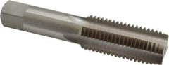 Interstate - 1-1/8 - 8 UNS 4 Flute Bright Finish High Speed Steel Straight Flute Standard Hand Tap - Plug, Right Hand Thread, 5-7/16" OAL, 2-9/16" Thread Length, H5 Limit, Oversize - Exact Industrial Supply