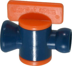 Loc-Line - 10 Piece, 1/4" ID Coolant Hose In-Line Valve - Female to Ball Connection, Acetal Copolymer Body, Unthreaded, Use with Loc-Line Modular Hose Systems - Makers Industrial Supply