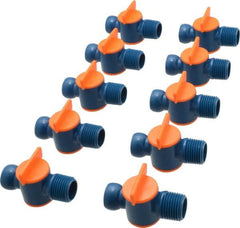 Loc-Line - 10 Piece, 1/2" ID Coolant Hose NPT Valve - Male to Female Connection, Acetal Copolymer Body, 1/2 NPT, Use with Loc-Line Modular Hose Systems - Makers Industrial Supply