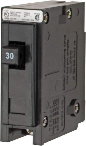 Eaton Cutler-Hammer - 30 Amp, 120/240 VAC, 24 VDC, 48 VDC, 80 VDC, 1 Pole, Plug In Miniature Circuit Breaker - Thermal Magnetic Trip, 14-4 AWG, 2-3/8 Inch Deep x 2-15/16 Inch High x 1 Inch Wide - Makers Industrial Supply