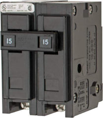 Eaton Cutler-Hammer - 15 Amp, 120/240 VAC, 24 VDC, 48 VDC, 80 VDC, 2 Pole, Plug In Miniature Circuit Breaker - Thermal Magnetic Trip, 14-4 AWG, 2-3/8 Inch Deep x 2-15/16 Inch High x 2 Inch Wide - Makers Industrial Supply