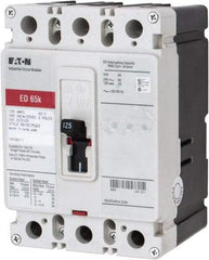 Eaton Cutler-Hammer - 125 Amp, 125 VDC, 240 VAC, 3 Pole, Molded Case Circuit Breaker - Thermal Magnetic Trip, 65 kA at 240 VAC Breaking Capacity, 4-4/0 AWG, 3-3/8 Inch Deep x 6 Inch High x 4-1/8 Inch Wide - Makers Industrial Supply