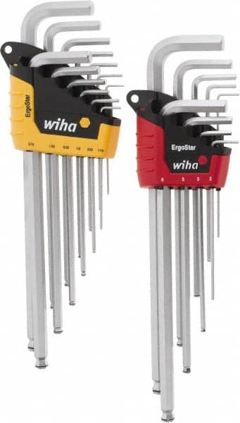 Wiha - 22 Piece L-Key Combo Hex Key Set - Hex Range 1/2 to 3/8", Chrome Vanadium Molybdenum - Makers Industrial Supply